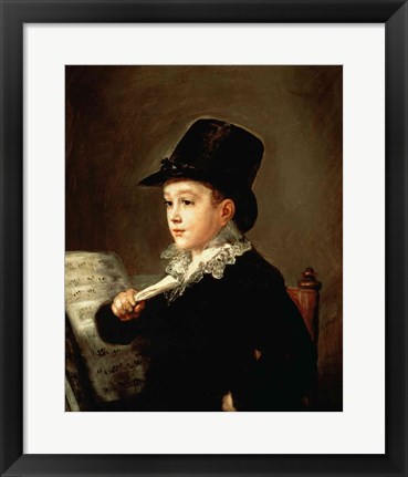 Framed Portrait of Marianito Goya, Grandson of the Artist, c.1815 Print