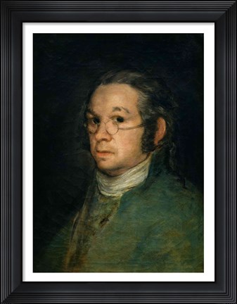 Framed Self portrait with spectacles, c.1800 Print