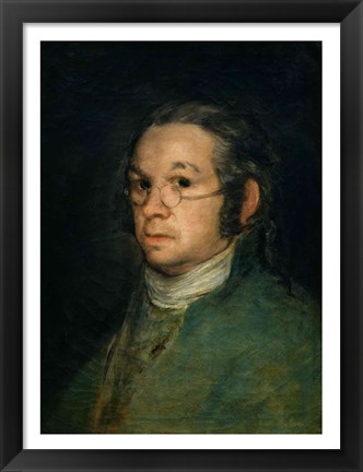 Framed Self portrait with spectacles, c.1800 Print