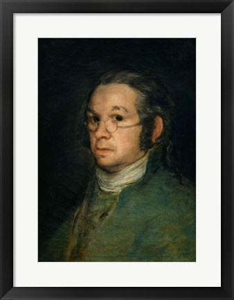 Framed Self portrait with spectacles, c.1800 Print