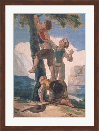 Framed Boys Climbing a Tree Print