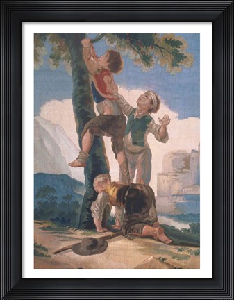 Framed Boys Climbing a Tree Print