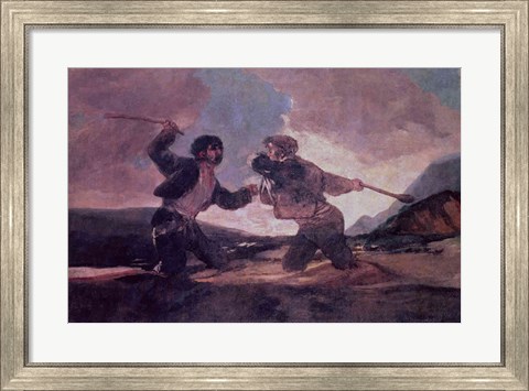 Framed Duel with Clubs Print