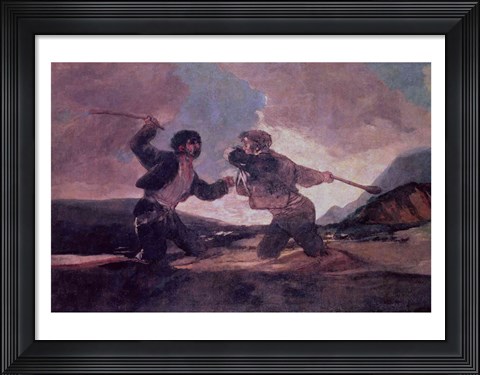 Framed Duel with Clubs Print