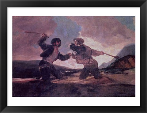 Framed Duel with Clubs Print