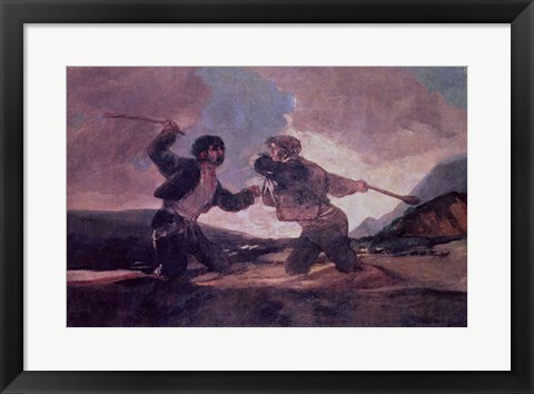 Framed Duel with Clubs Print