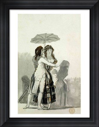 Framed Couple with a Parasol Print