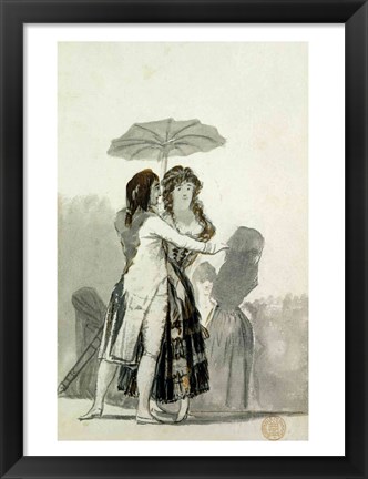 Framed Couple with a Parasol Print