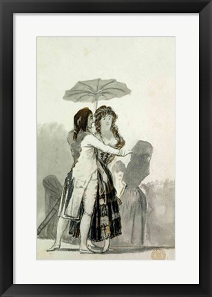 Framed Couple with a Parasol Print