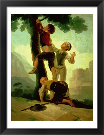 Framed Boys Climbing a Tree Print