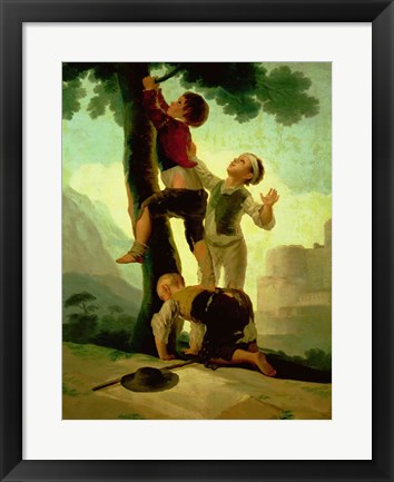 Framed Boys Climbing a Tree Print