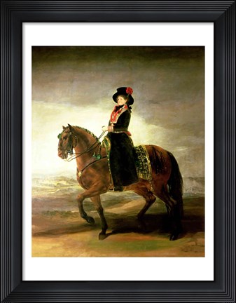 Framed Equestrian portrait of Queen Maria Luisa Print