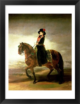Framed Equestrian portrait of Queen Maria Luisa Print