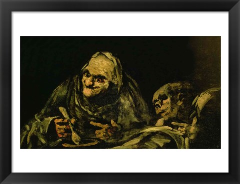 Framed Two Old Men Eating, one of the &#39;Black Paintings&#39; Print