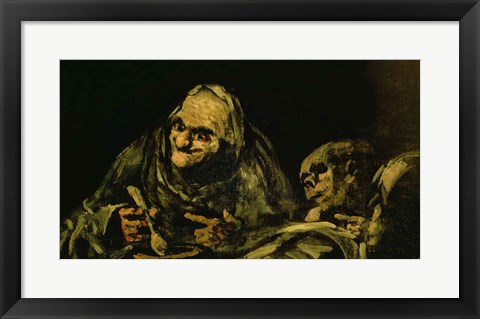 Framed Two Old Men Eating, one of the &#39;Black Paintings&#39; Print