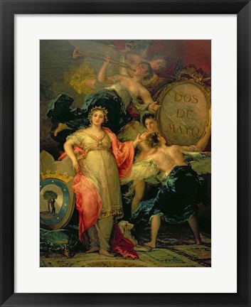 Framed Allegory of the City of Madrid, 1810 Print