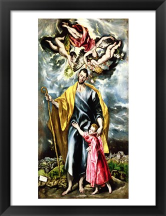 Framed St. Joseph and the Christ Child Print