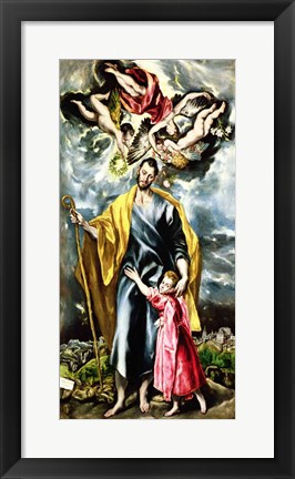 Framed St. Joseph and the Christ Child Print