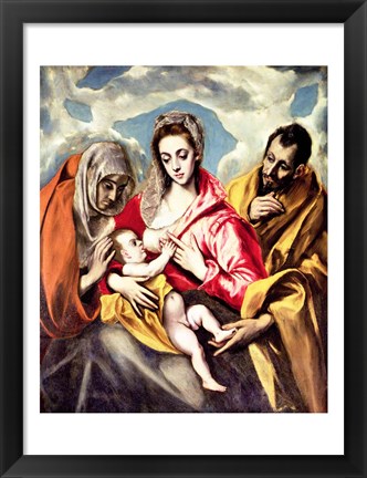 Framed Virgin and Child with SS. Anne and Joseph Print