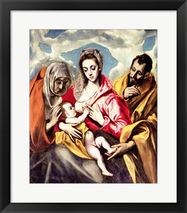 Framed Virgin and Child with SS. Anne and Joseph Print