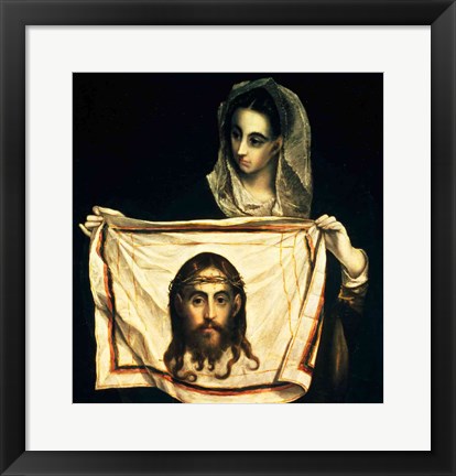 Framed St.Veronica with the Holy Shroud Print