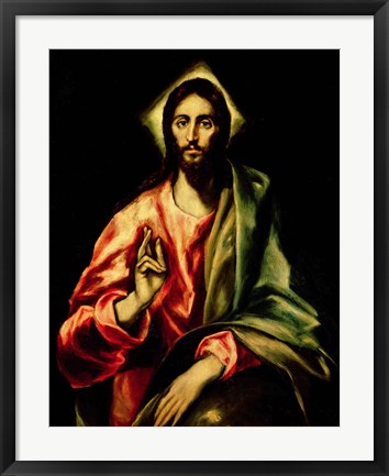 Framed Christ Blessing Print