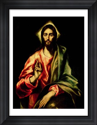 Framed Christ Blessing Print