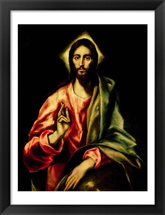 Framed Christ Blessing Print