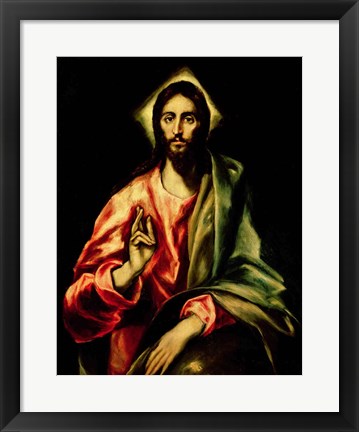 Framed Christ Blessing Print