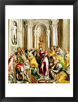 Framed Jesus Driving the Merchants from the Temple Print