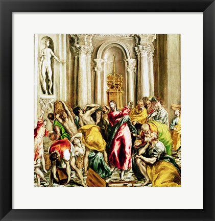 Framed Jesus Driving the Merchants from the Temple Print