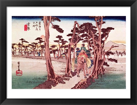 Framed Fuji from Yoshiwara Print