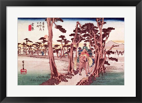 Framed Fuji from Yoshiwara Print