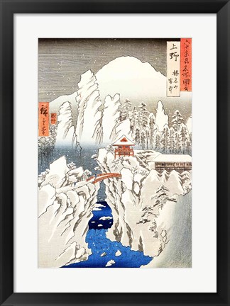 Framed View of Mount Haruna in the Snow Print