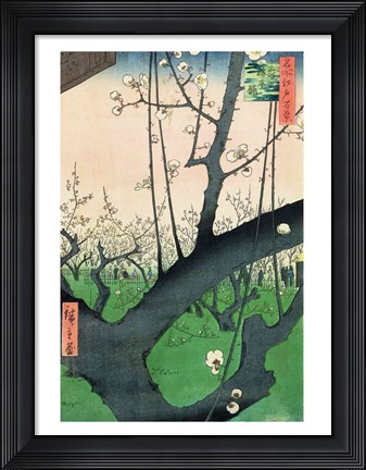 Framed Branch of a Flowering Plum Tree Print