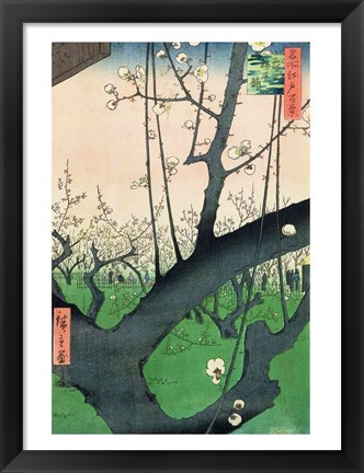 Framed Branch of a Flowering Plum Tree Print