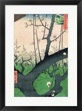 Framed Branch of a Flowering Plum Tree Print