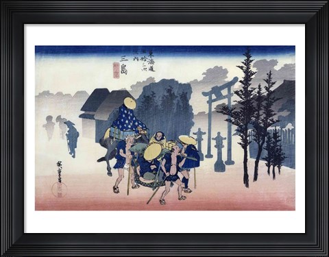 Framed Morning Mist at Mishima Print