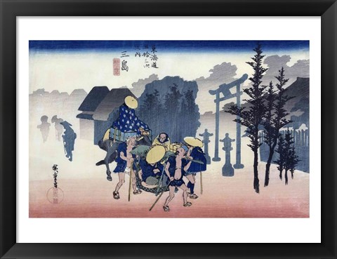 Framed Morning Mist at Mishima Print