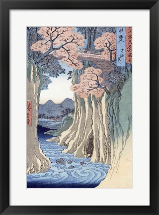 Framed monkey bridge in the Kai province Print