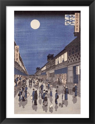 Framed Night time view of Saruwaka Street Print