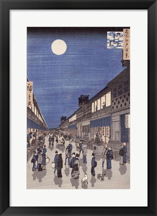 Framed Night time view of Saruwaka Street Print