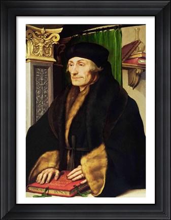 Framed Portrait of Erasmus, 1523 Print