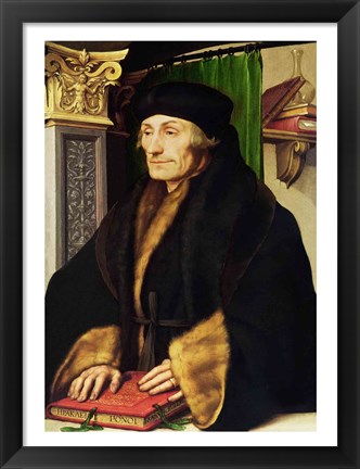 Framed Portrait of Erasmus, 1523 Print