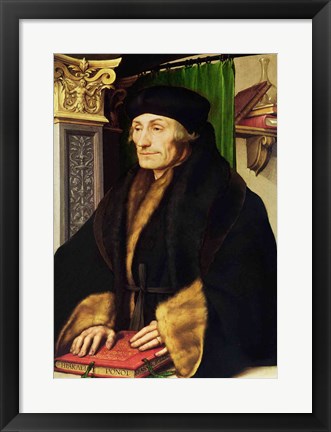 Framed Portrait of Erasmus, 1523 Print