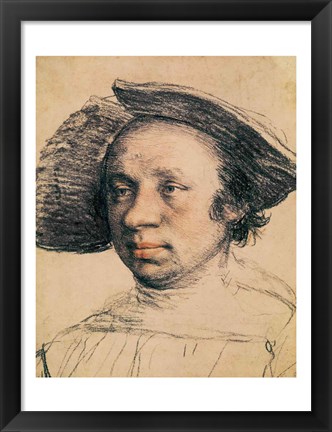 Framed Portrait of a Youth in a Broad-brimmed Hat Print