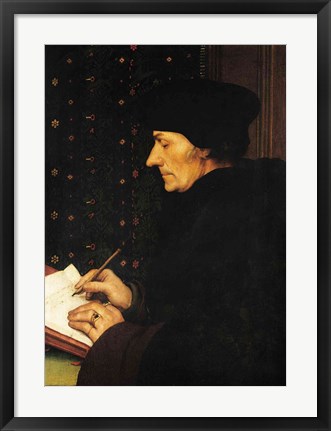 Framed Portrait of Desiderius Erasmus Print