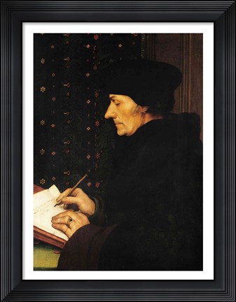 Framed Portrait of Desiderius Erasmus Print