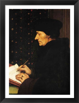 Framed Portrait of Desiderius Erasmus Print