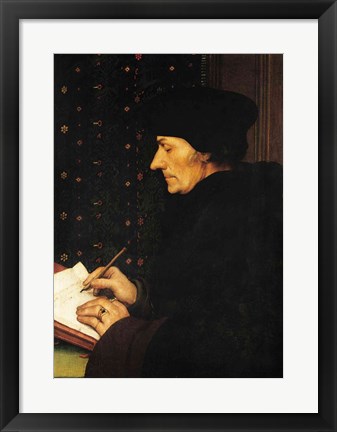 Framed Portrait of Desiderius Erasmus Print